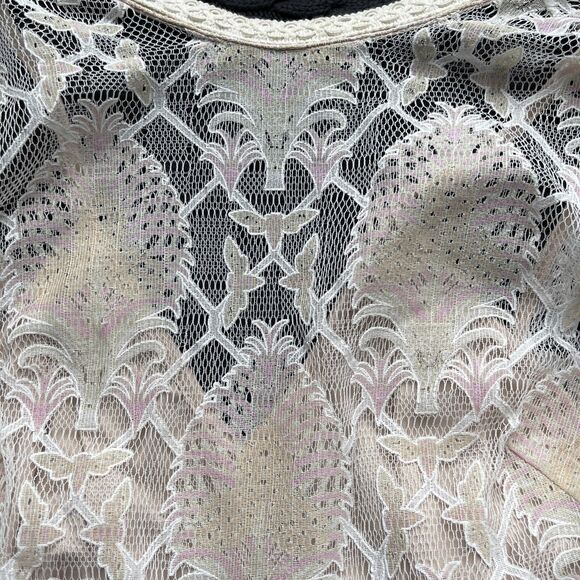 L’atiste by Amy Lace Tassel Romper-Cream/Blush Lined Size:  S - Picture 13 of 16